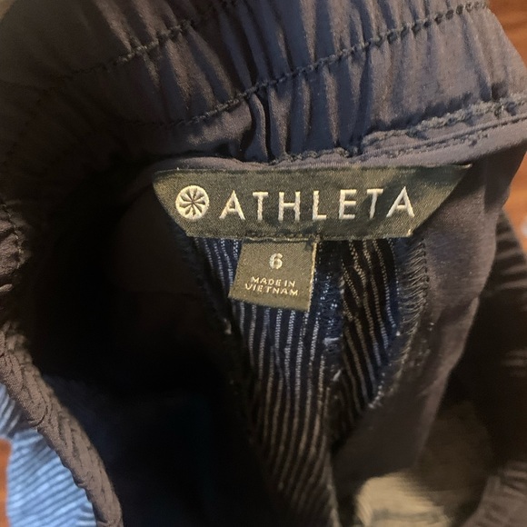 Athleta Blue Striped Ankle Pants - Picture 2 of 8